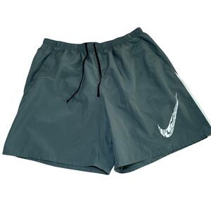 Nike Swoosh Lined Running Performance Training Shorts Men's XL Green 7" Inseam